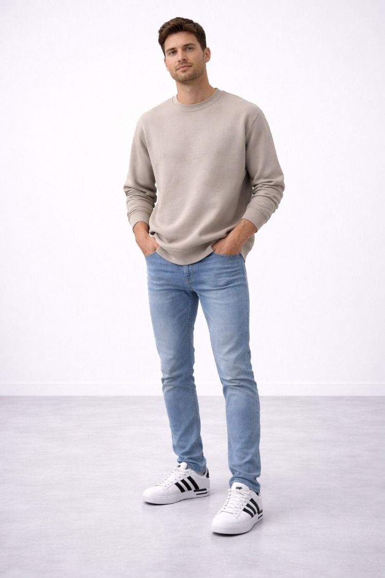 Erkek Beyaz Minimal Günlük Sneaker Ayakkabı