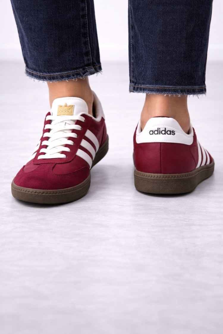 Kadın Bordo Beyaz Detaylı Günlük Sneaker Ayakkabı