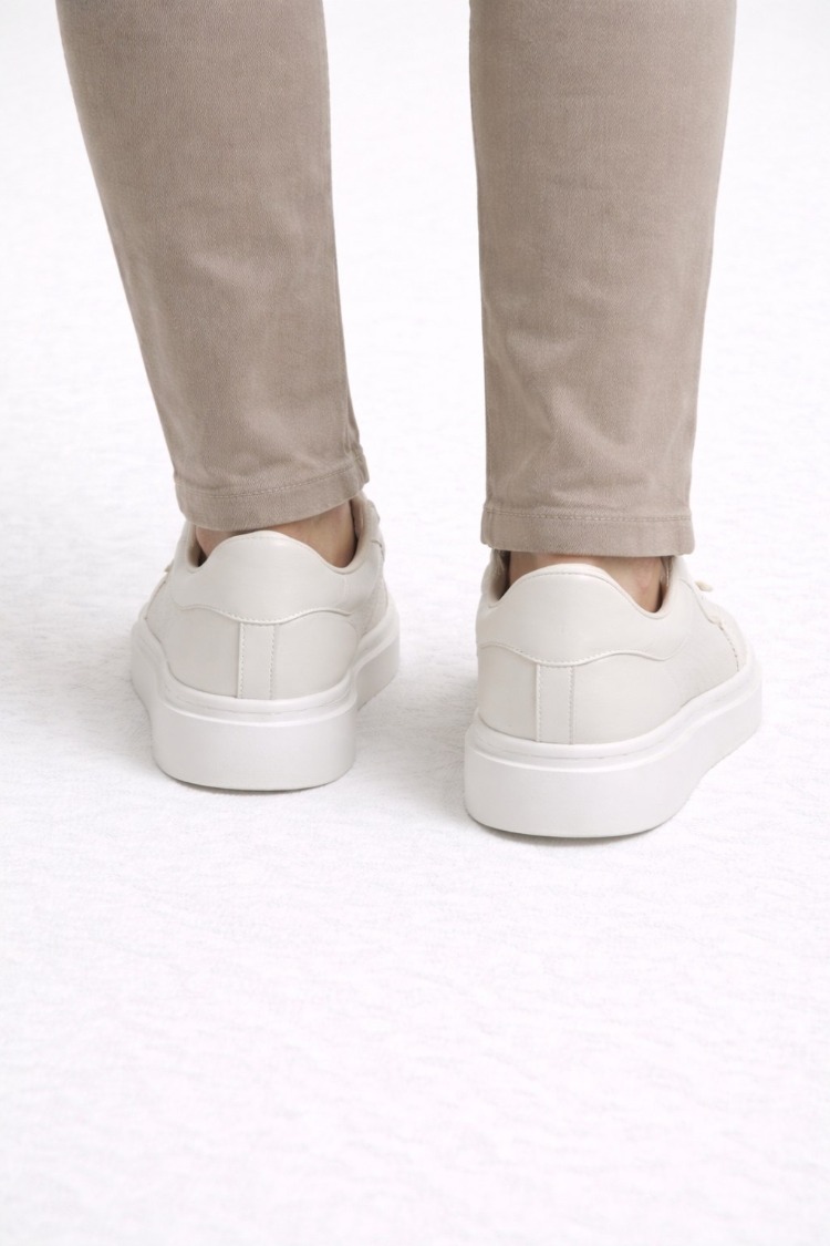 Kadın Krem Kalın Taban Günlük Sneaker Ayakkabı