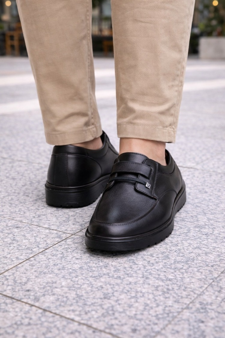 Erkek Siyah Deri Klasik Loafer Ayakkabı