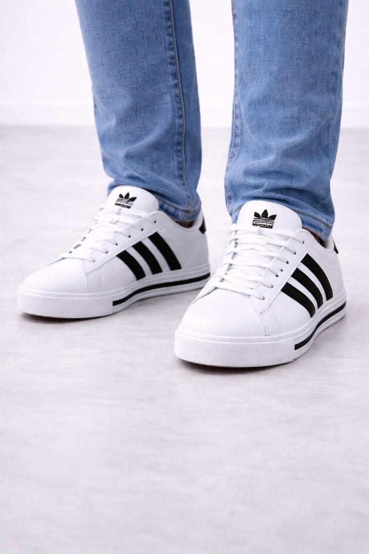 Erkek Beyaz Minimal Günlük Sneaker Ayakkabı