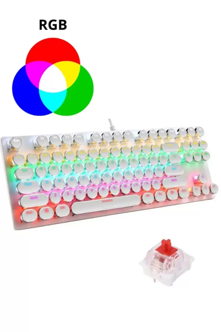 Leaven Daktilo Tarzı K550 Kırmızı Red Switch Rgb Mekanik Klavye -Su Geçirmez