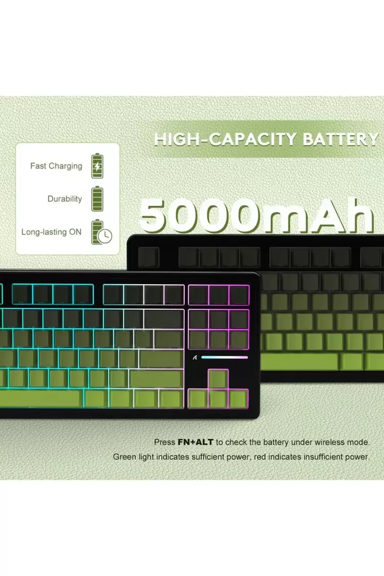 Attack Shark M87 PROV2 White Switch Mekanik RGB TripleMode E-Sports Profesyonel Gaming Oyuncu Klavye
