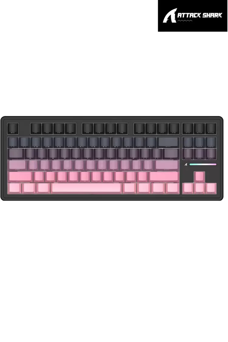 Attack Shark M87 PROV2 White Switch Mekanik RGB TripleMode E-Sports Profesyonel Gaming Oyuncu Klavye