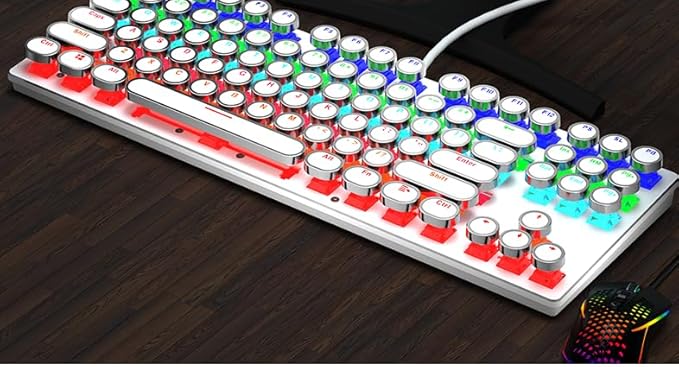 Leaven Daktilo Tarzı K550 Kırmızı Red Switch Rgb Mekanik Klavye -Su Geçirmez