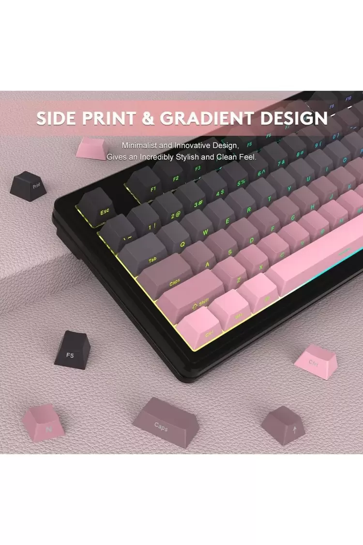 Attack Shark M87 PROV2 White Switch Mekanik RGB TripleMode E-Sports Profesyonel Gaming Oyuncu Klavye