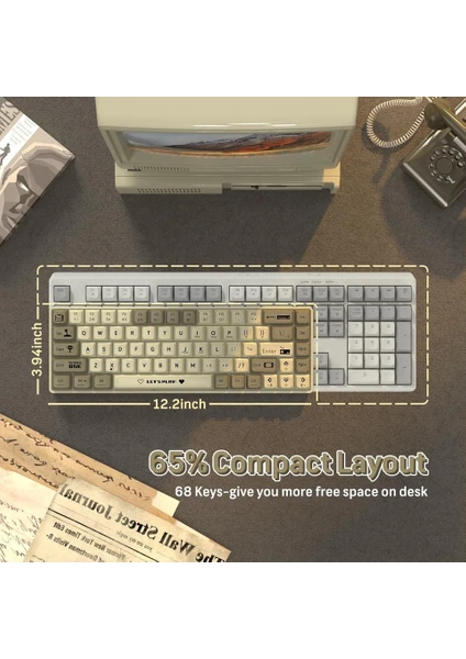 AK680 %60 Boy Yazılım Uygulamalı Hot-Swap Kablolu Gaming Klavye Switch Hediyeli Oyuncu Klavyesi