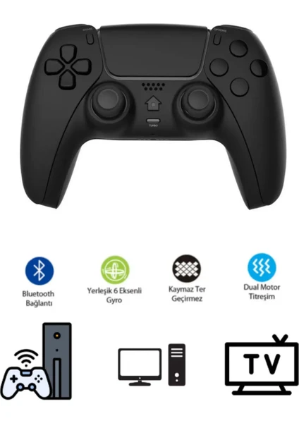 Kablosuz Gyro Titreşimli Oyun Kolu Joystick Ps5 Kolu Ps Pc Tv Uyumlu