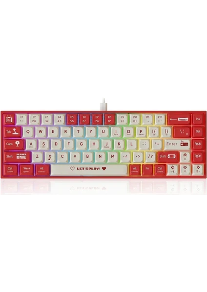 Leaven Siyah Daktilo K550 Kırmızı Switch Rgb Gaming Oyuncu Mekanik Klavyesi -Su Geçirmez