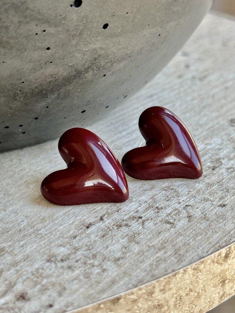 Bordo Kalp Küpe