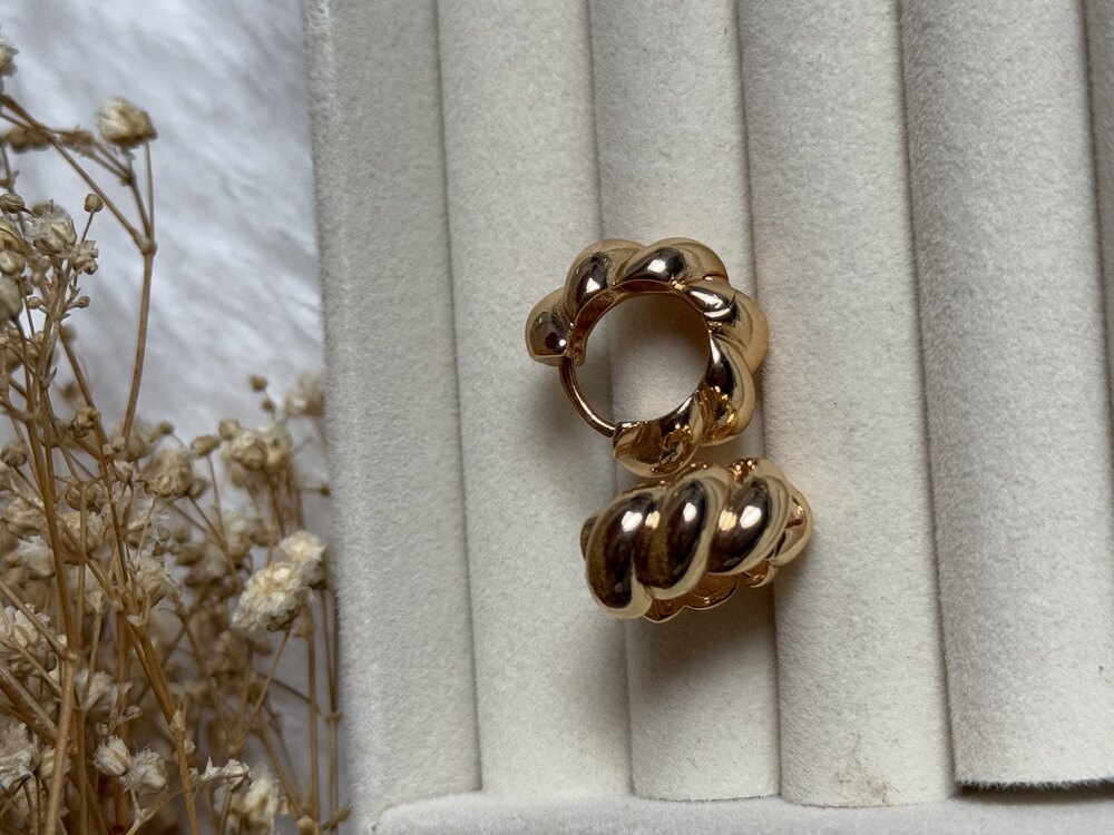 Mini Burgu Gold Halka Küpe