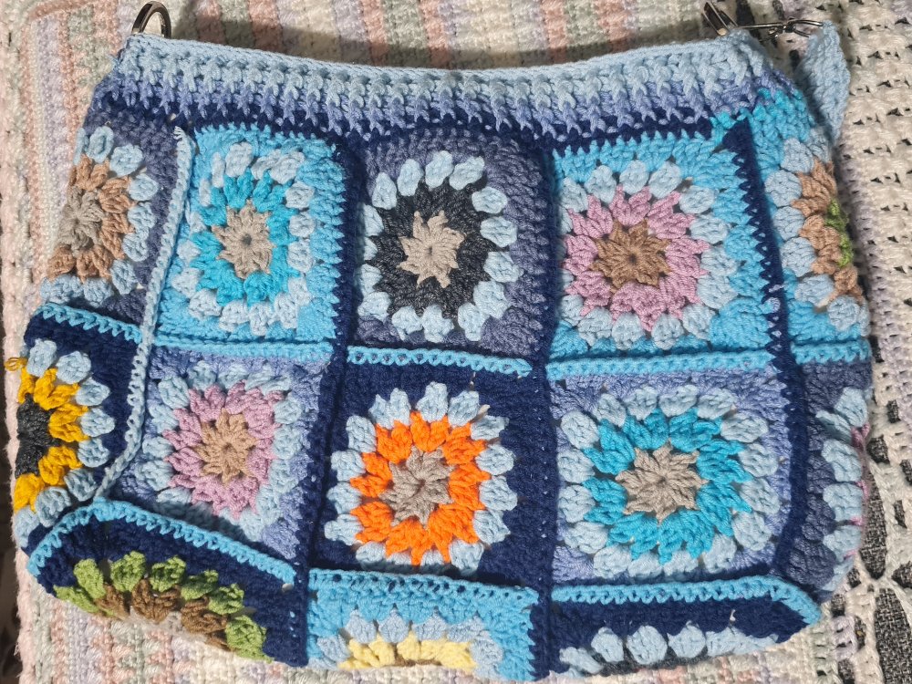 Motif Mavi Kol Çantası