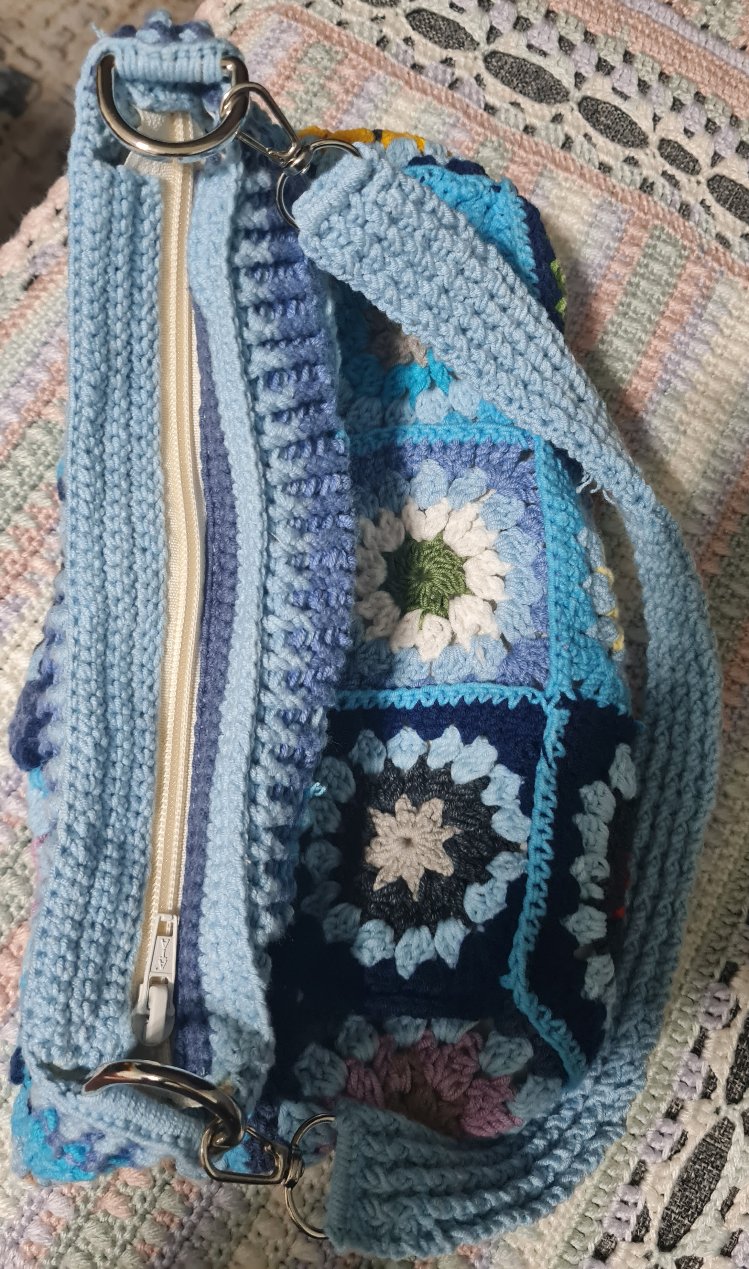 Motif Mavi Kol Çantası