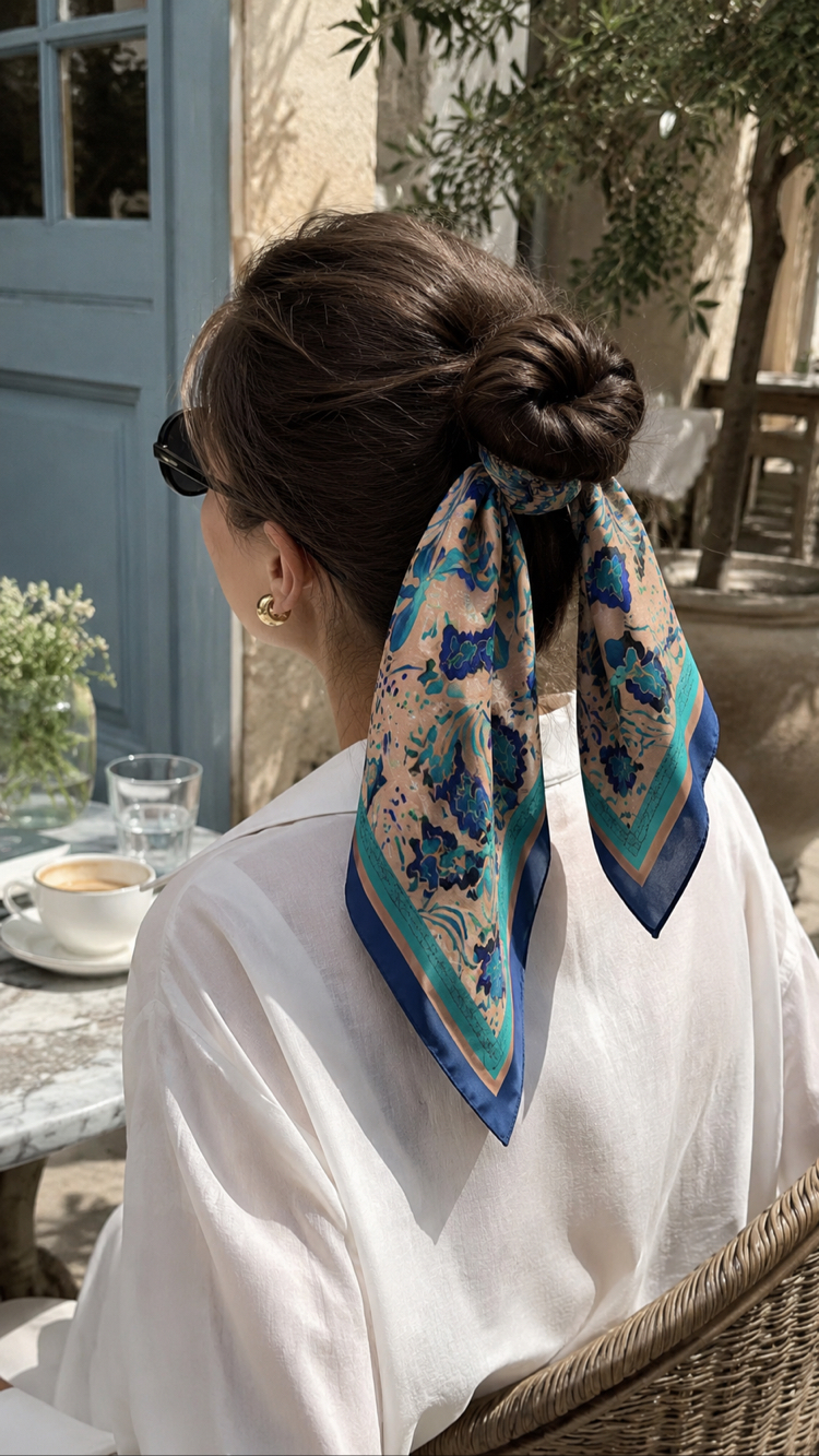 Gece Açan Çiçekler Desen Fular/Bandana