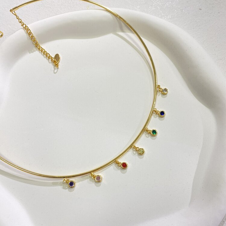 Renkli Taşlı Choker