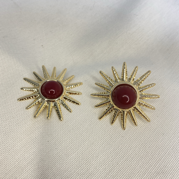 Burgundy Star Küpe