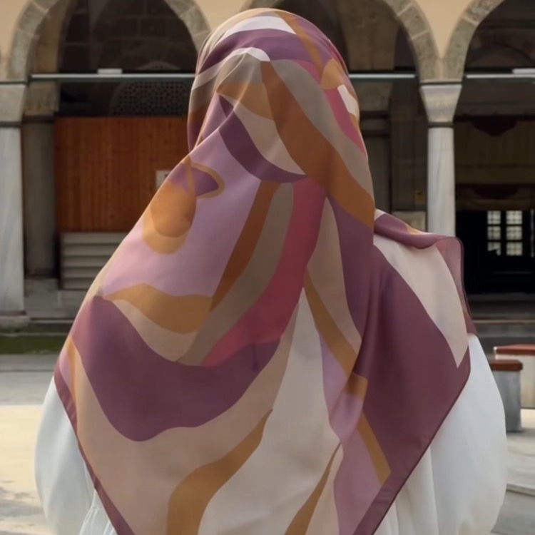 Pamuklu Soft Rana Desen Eşarp Gül Kurusu