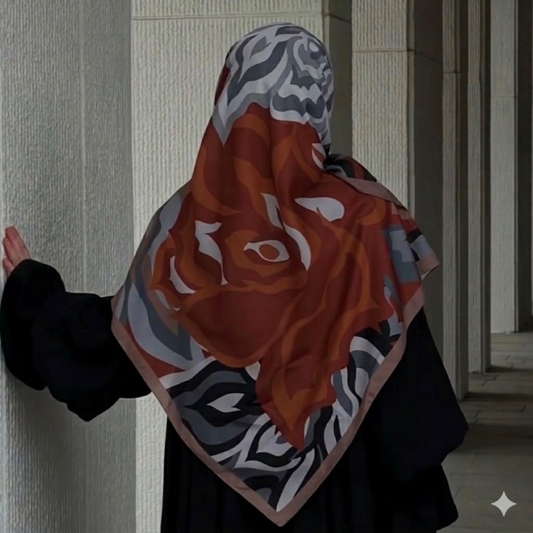 Pamuklu Soft Mihra Desen Eşarp Taba