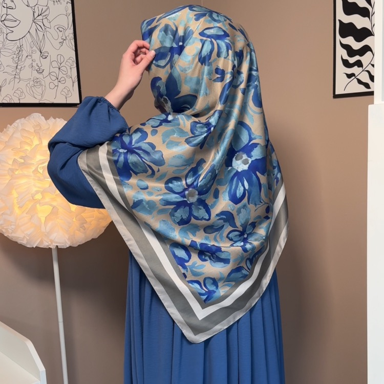 Takım Ayrobin Kumaş Elbise İndigo Mavi Soft Pamuk Eşarp Açıklamayı Okuyun ☺️