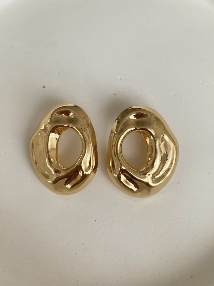 Amorf oval küpe