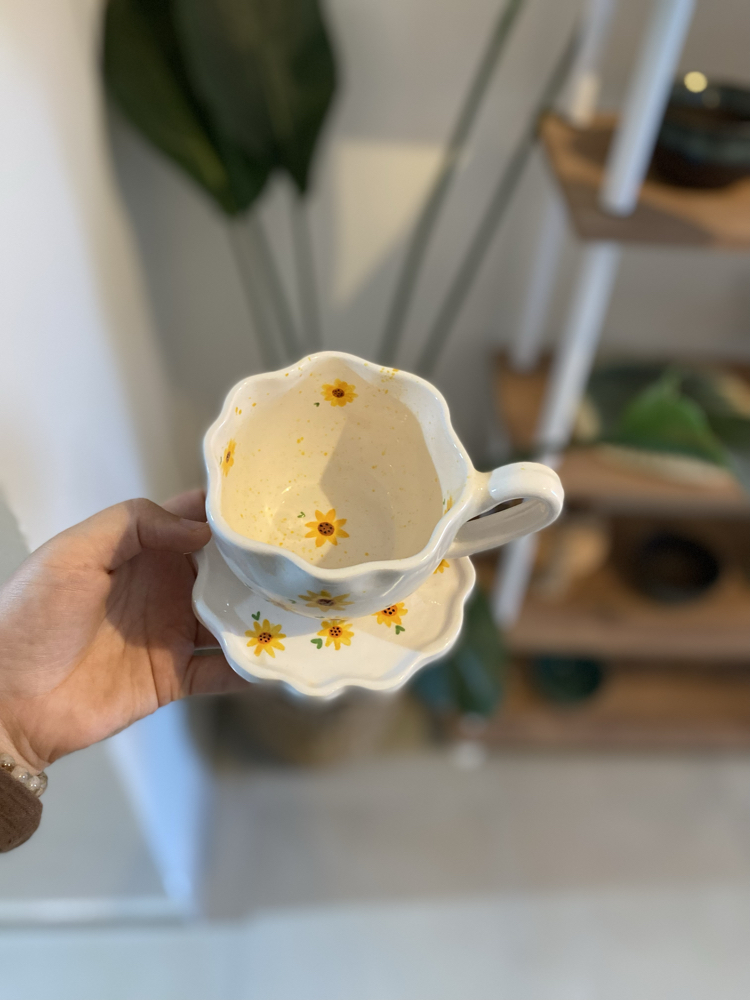 Sunflower Kupa ve Tabak