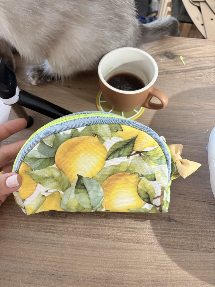 Limon desenli kalemlik çanta 