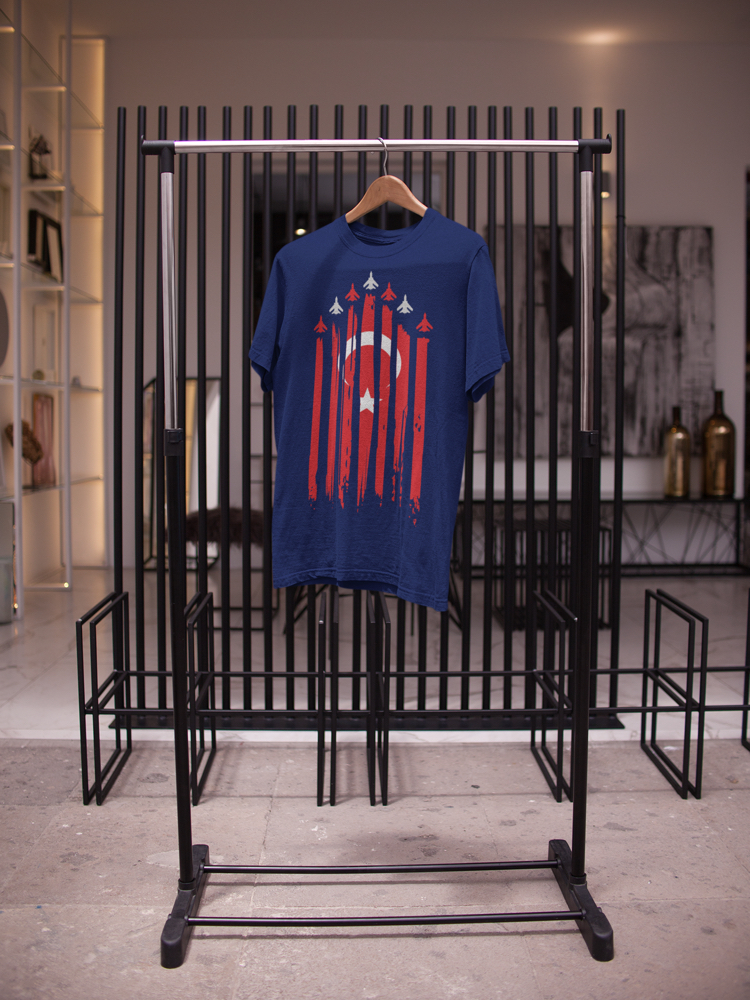 Hava Kuvvetleri Bayraklı T-Shirt Navy Blue