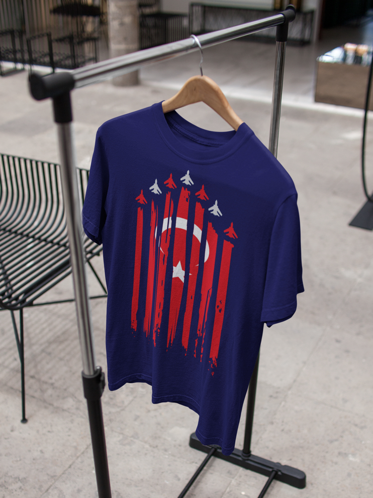 Hava Kuvvetleri Bayraklı T-Shirt Navy Blue
