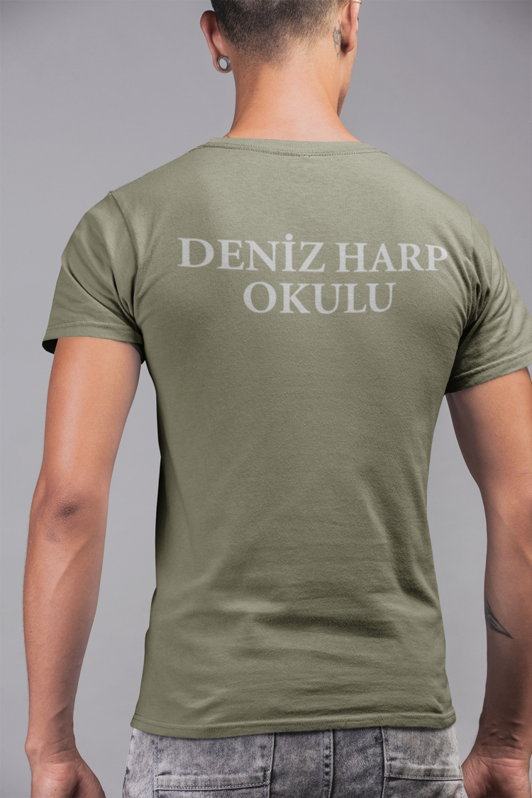Deniz Harp Okulu T-Shirt Haki Pis Yaka
