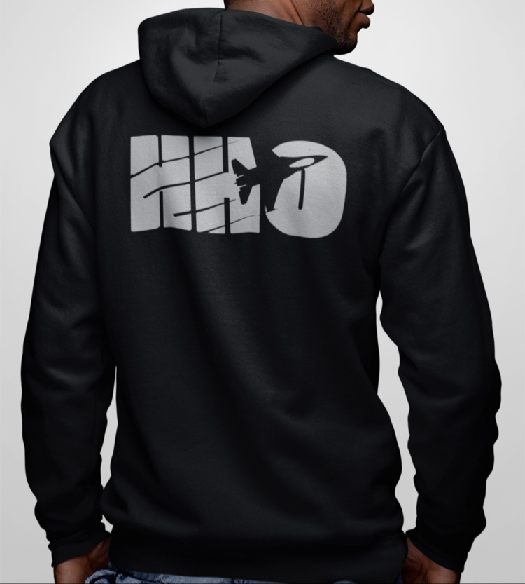 HHO Sweatshirt Siyah Fermuarlı