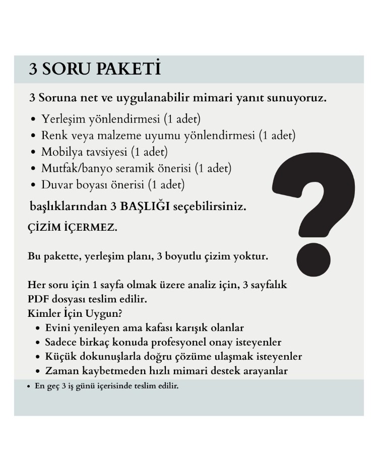 3 SORU PAKETİ