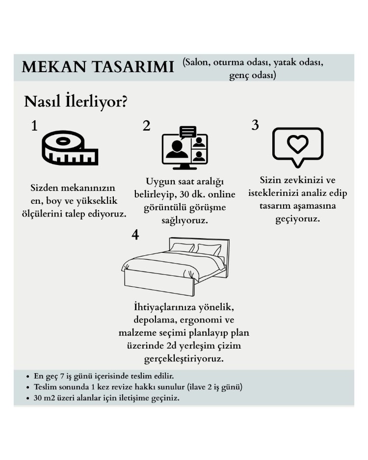 ONLINE DANIŞMANLIK (2 BOYUTLU YERLEŞİM ÇİZİMİ İLE)