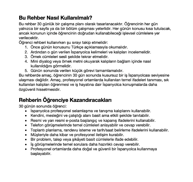 30 Günde İş İspanyolcası