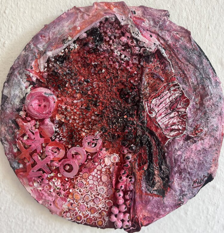 25x25cm Tuval üzerine Karışık Teknik • Mixed Media on Canvas • Şaman • Shaman