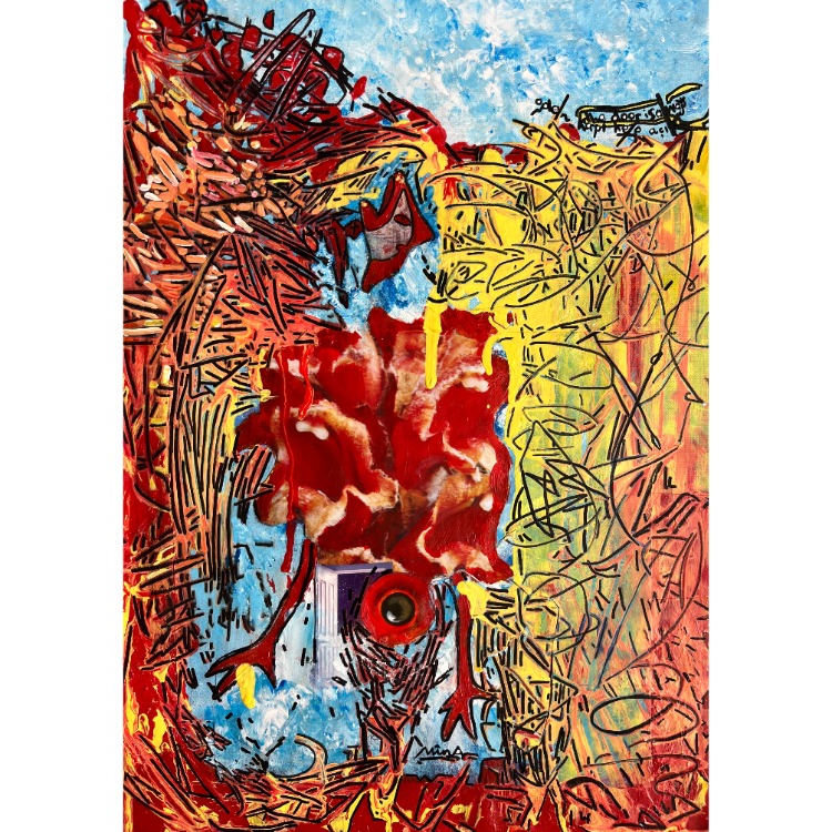 36x26cm Kâğıt üzerine Karışık Teknik • Mixed Media on Paper • Kapı • The Door 