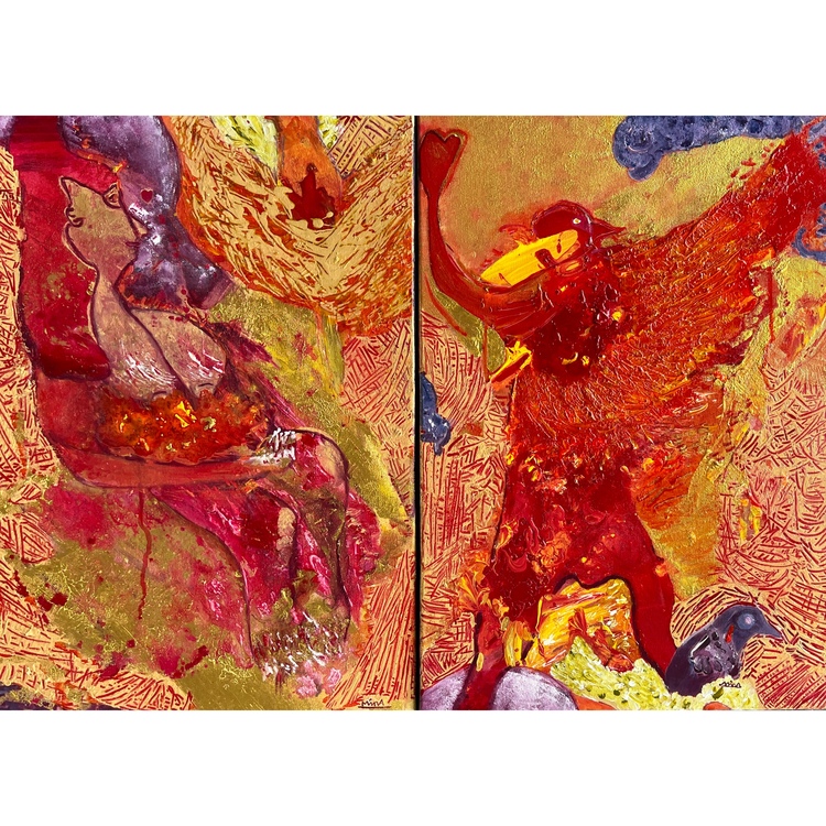 100x35cm / 50x70cm Tuval üzerine Akrilik • Acrylic on Canvas • Aşk • Love