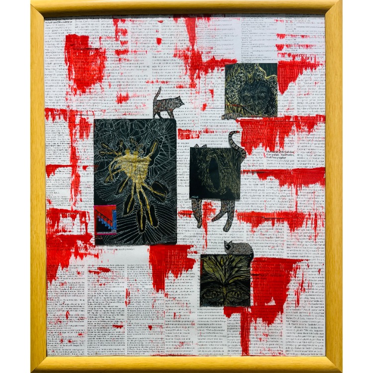 55x45cm Kâğıt üzerine Karışık Teknik • Mixed Media on Paper • Yan Yana • Side by Side