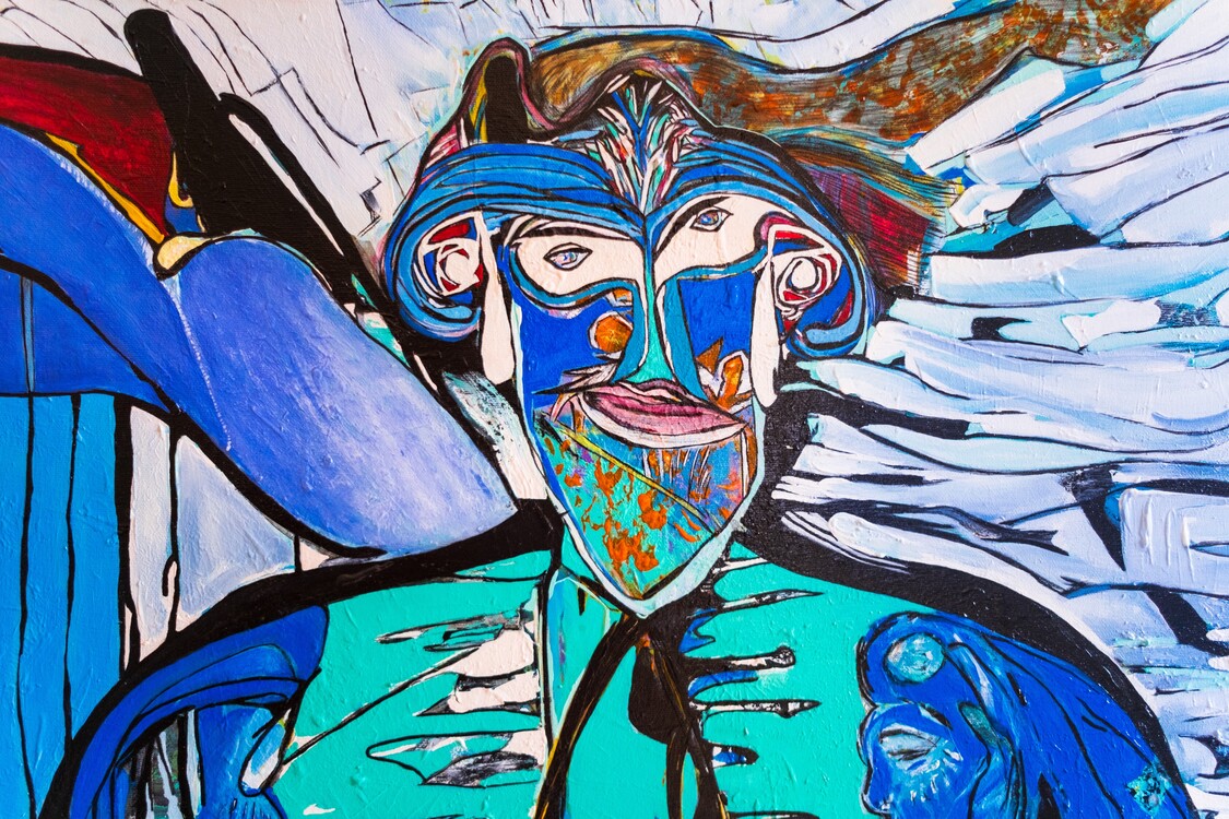 100x100 cm Tuval üzerine Akrilik • Acrylic on Canvas • Sevgililer • Lovers