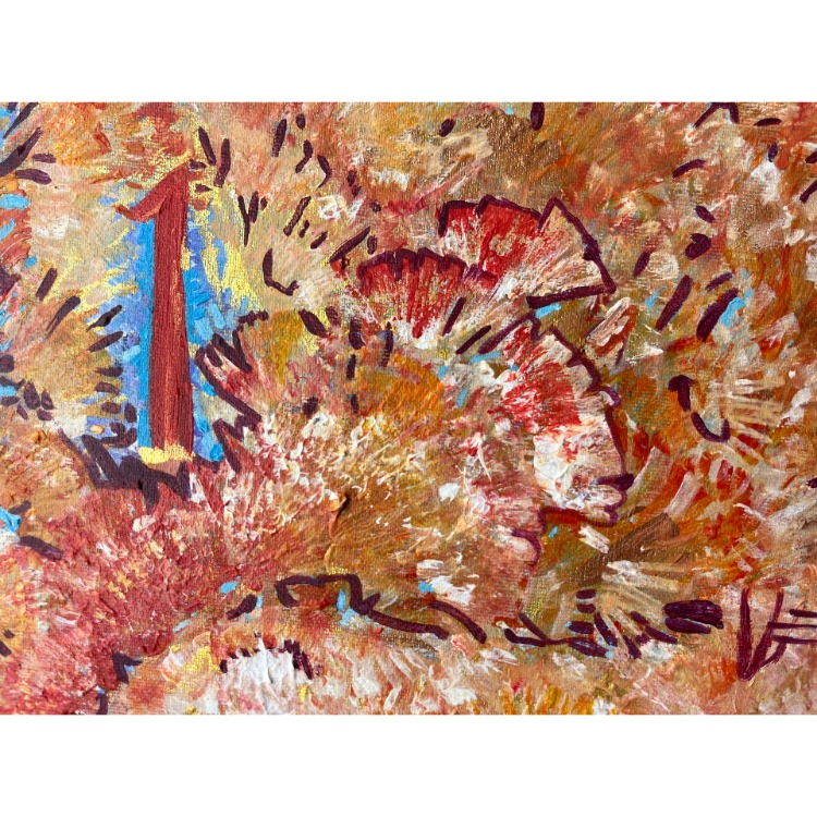 100x100cm Tuval üzerine Akrilik• Acrylic on Canvas • Bir • One
