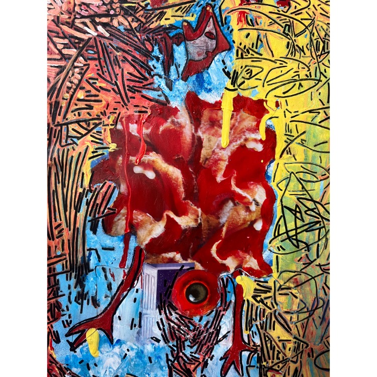 36x26cm Kâğıt üzerine Karışık Teknik • Mixed Media on Paper • Kapı • The Door 