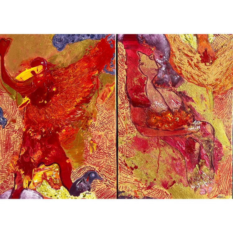100x35cm / 50x70cm Tuval üzerine Akrilik • Acrylic on Canvas • Aşk • Love