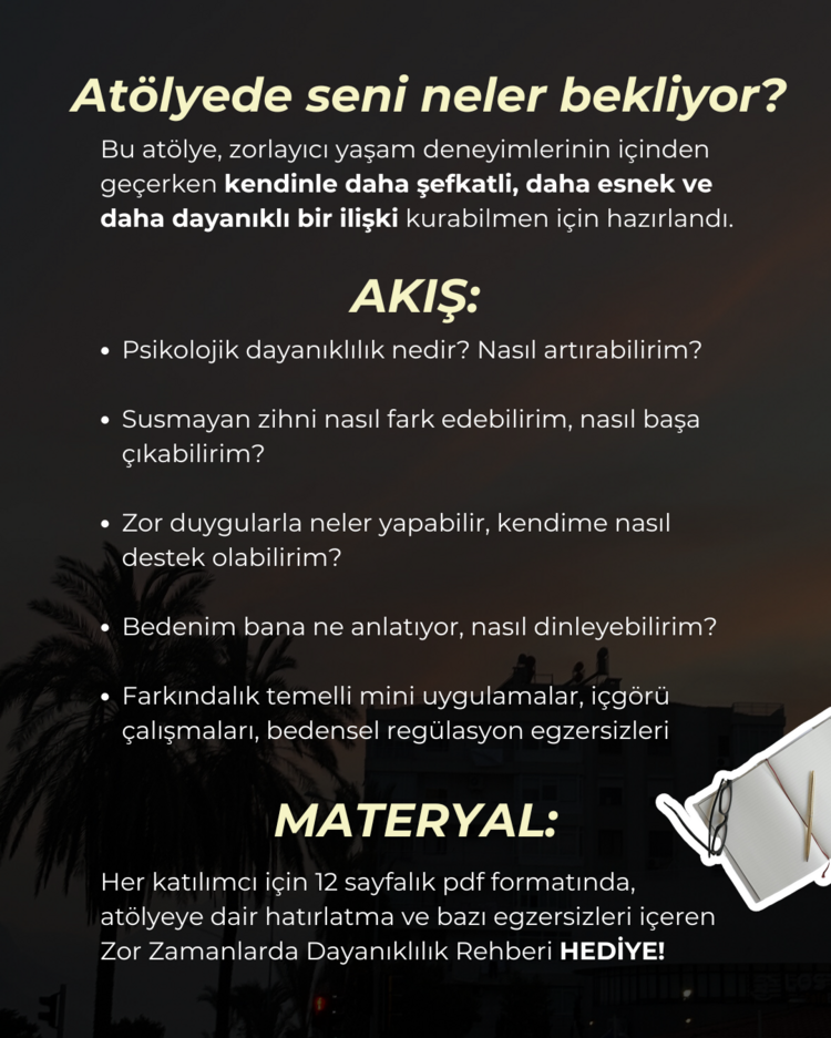 Zor Zamanlarda Dayanıklılık Atölyesi 20.10.2025 (2 Kişilik)