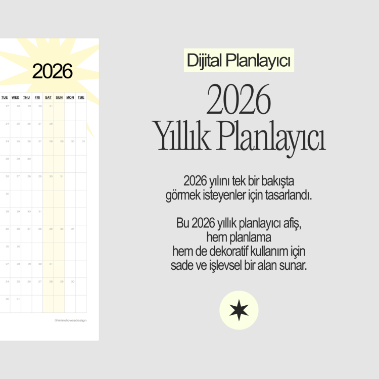 2026 Yıllık Planlayıcı Afiş (Dijital)