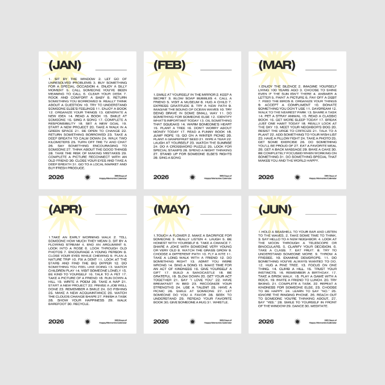 365 Günlük Mutlu Anılar Masaüstü Kartlık (Dijital)