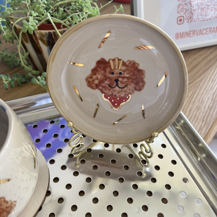Stoneware Köpüşlü Kupa + Tabak Set