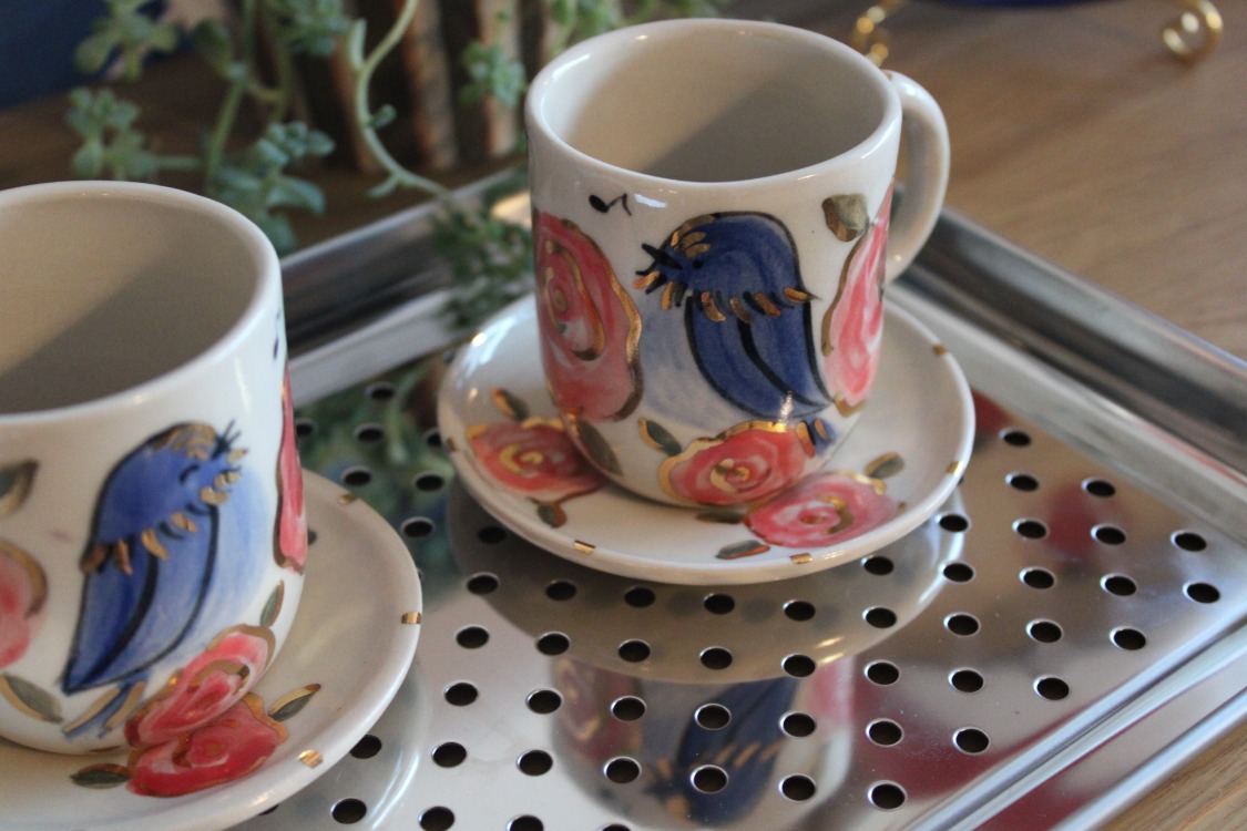 Kuşlu Fincan + Tabak Set (1 adet)