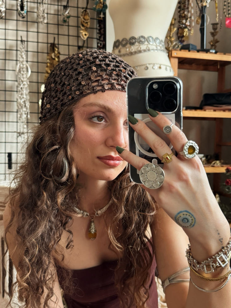 Pullu Bandana Kahverengi