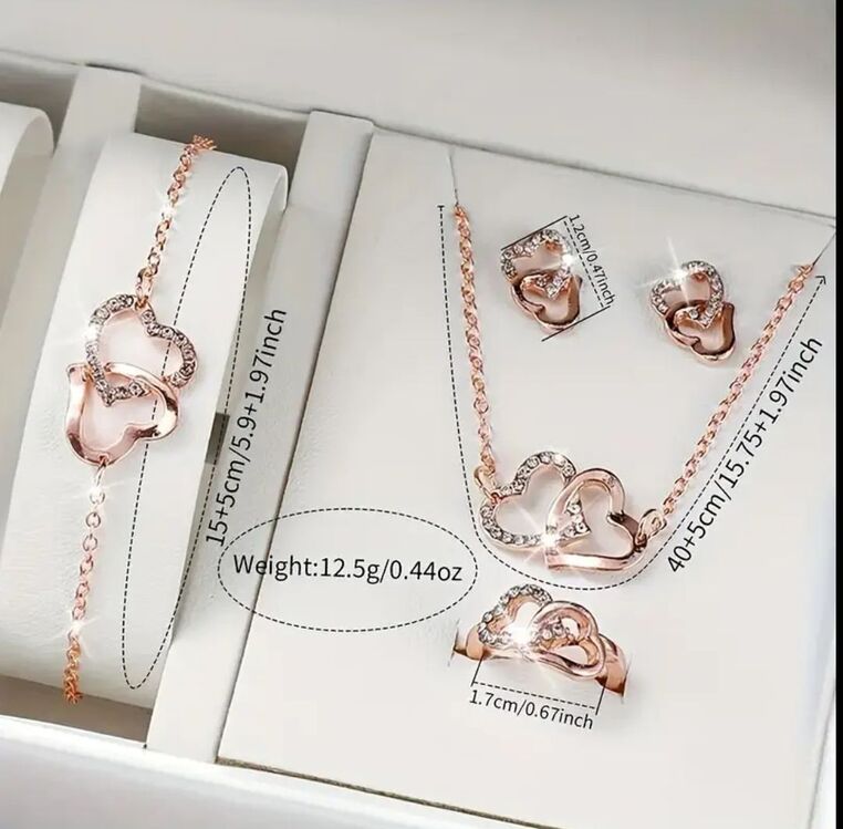 Saat ve takı set (6 parça) beyaz