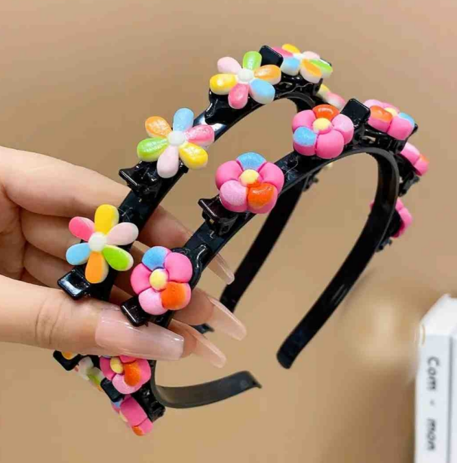 Papatya ve Çiçek Model Mandallı Taç Toka 2'li