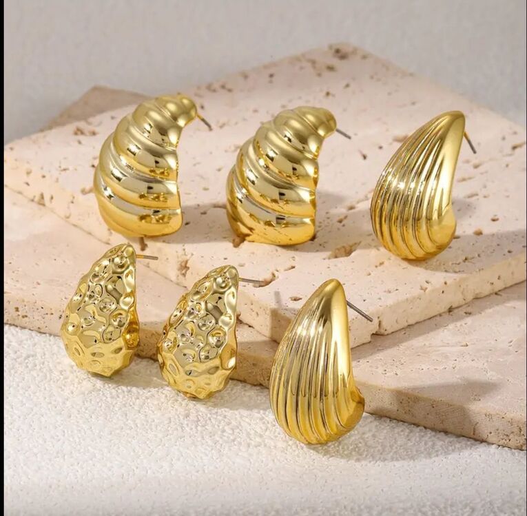 Çelik küpe set Gold (6 parça)